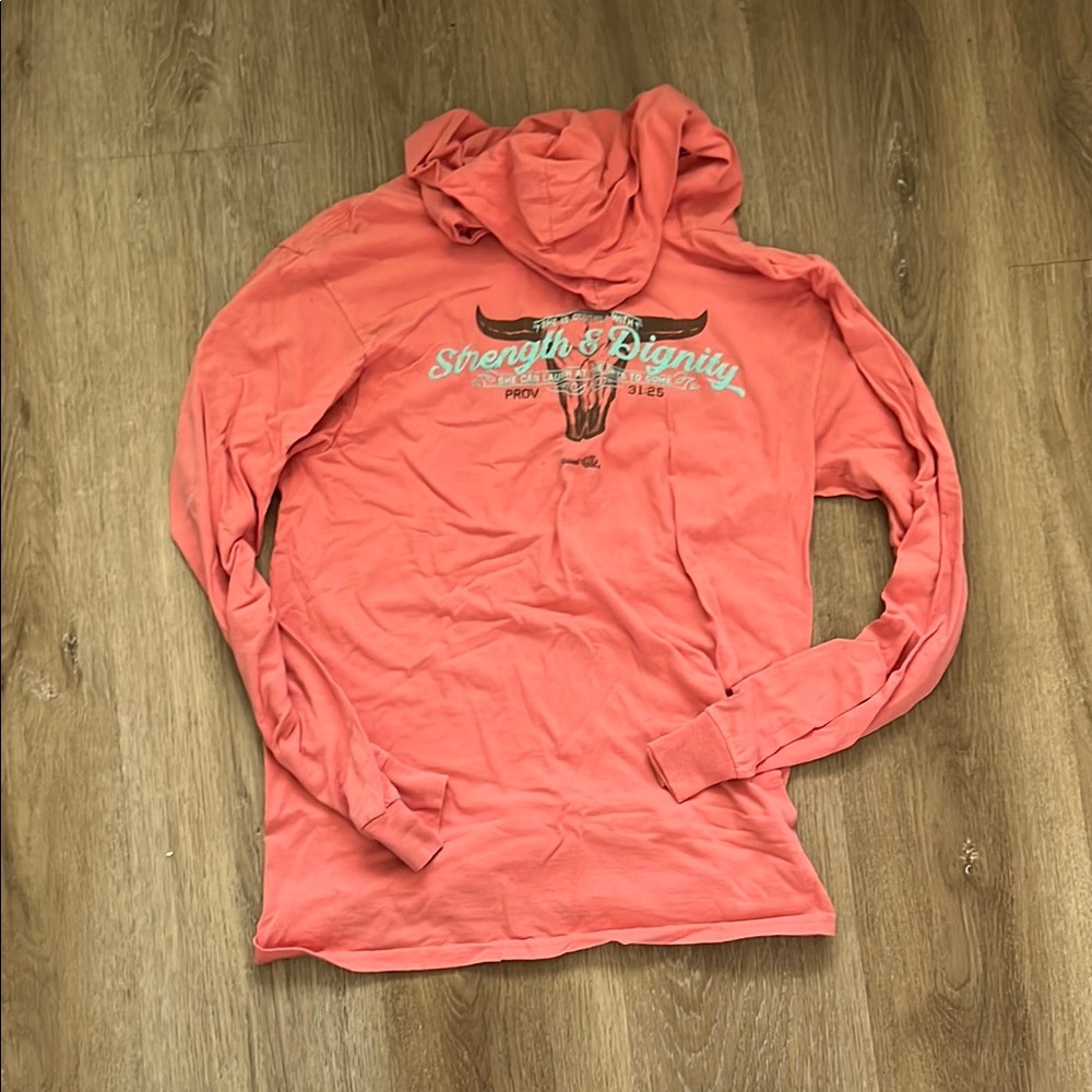 Coral Long Sleeve Hoodie